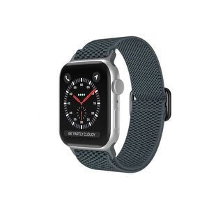 Stretchy Nylon Solo Loop Watch Band for Apple Watch 42/44/45mm Gray